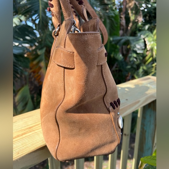 Ashro Western Boho Suede Satchel Bag – 17x10” Shoulder & Crossbody Purse - Picture 11 of 15